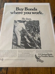Vintage 1968 U.S. Savings Bonds Bob Hope With Troops ad - Picture 1 of 1