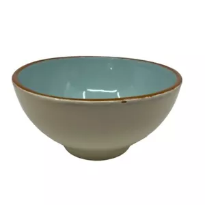 Vietri Cucina Fresca Sorbetto Soup/Cereal Bowl Aqua/Cream Italy - Picture 1 of 4