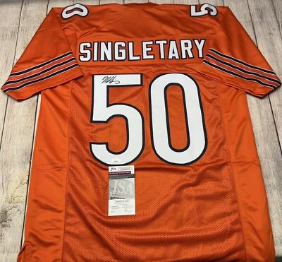 JERSEY NARANJA PERSONALIZADO FIRMADO MIKE SINGLETARY DE LOS OSOS DE CHICAGO CERTIFICADO DE AUTENTICIDAD JSA!!! Foto 1 de 2