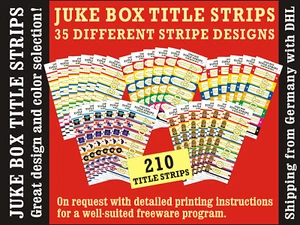 #A+B) ⭐ 210 Jukebox Title Strips MIXED-SET ⭐ BLANK SHEEDS incl. PRINT TEMPLATE - Picture 1 of 22