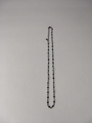 Ожерелье Monet с черным ободком и камнем серебристого цвета круглое регулируемое звено - Изображение 1 из 4