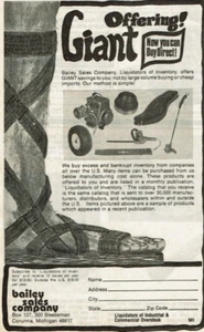 1978 Vintage Print Ad Bailey Sales Company Giant Offering Now you can buy direct - Picture 1 of 2