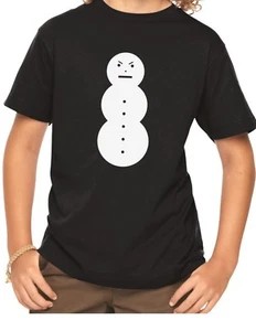 Youth Toddler Angry Snowman Shirt Christmas Present Gift X-mas T-Shirt Boy Girl - Picture 1 of 8