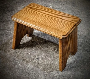 OAK STEP STOOL KITCHEN BATHROOM BEDROOM BENCH FURNITURE - Picture 1 of 4