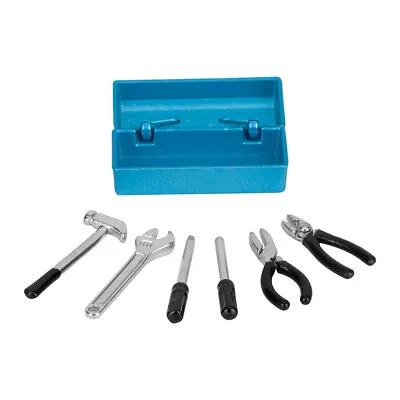 1/10 RC Car Accessories Metal Tool Box Pliers Hammer Wrench Set for SCX10 D90 - Image 1 of 4