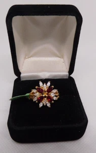 DAC Deborah Armstrong Co Vintage Exquisite Austrian Crystal Ring 10 Rhinestones - Picture 1 of 9