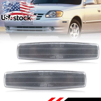 Luces de esquina marcadoras laterales delanteras con lente transparente de 2 piezas para Hyundai Accent 2000-2006 Foto 1 de 4