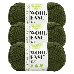 (3 Pack) Lion Brand Yarn 636-172T Wool-Ease DK Yarn, Olive - Picture 1 of 7