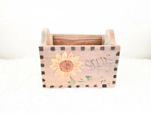 Rustic Wooden Box Great For Farmhouse decor sunflower theme great outdoor decor - Picture 1 of 6