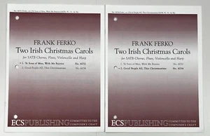 Two Irish Christmas Carols SATB Chorus Flute Cello Harp Sheet Music Frank Ferko - Picture 1 of 9
