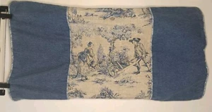 One Toile DeJouy King Pillow Cover Blue Grey French Chateau Chic Pastoral Scene  - Picture 1 of 12