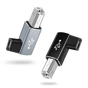 90 Degree USB B Male to USB C Female Adapter 90 Degree Right and Left Type C ... - Picture 1 of 7