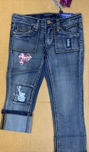 VIGOSS Girls The Jagger Capri Super Stretch Ever Adj Waistband Jeans, 7 8 or 10 - Picture 1 of 15