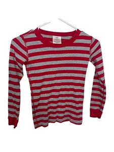 HANNA ANDERSSON Child Size 8 Red/Grey Striped Pajama Top 100% Organic Cotton - Picture 1 of 8