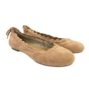 Jack Rogers Lucie Dusty Rose Suede Scalloped Ballet Flats Womens 5.5 AS IS - Picture 1 of 8