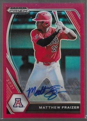 2021 Panini Prizm Draft Picks Matthew Fraizer Red Prizm Auto/50 Pit Pirates #220 - Image 1 of 4
