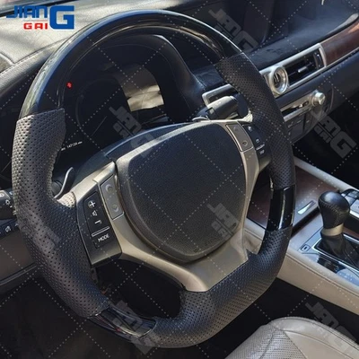 Volante deportivo plano negro piano apto para Lexus GS350 ES250 ES300H 2013-2014 Foto 1 de 4