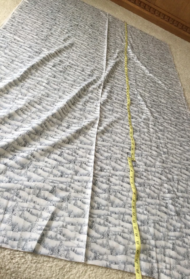 2 Yards Moda "Christmas Toile" Village Cotton Quilt Fabric White Trees - Image 1 of 4