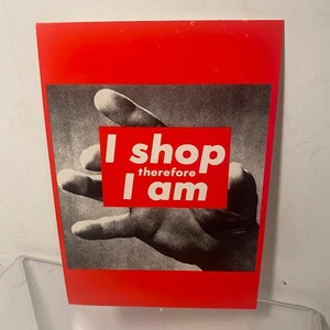 Fotofolio postal Barbara Kruger sin título 1987 I Shop Then I Am 4x6 - Imagen 1 de 2