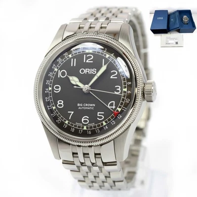 Oris Big Crown Pointer Date 01 754 7741 4064 40MM Black Dial Box Papers - Image 1 of 4