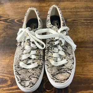 Keds Tan Snakeskin Print Sneakers Size 6 - Picture 1 of 10