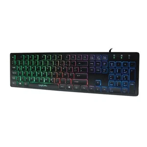 LogiLink ID0138 Beleuchtete Tastatur LED RGB USB 1.1 QWERTZ-Layout Plug & Play - Bild 1 von 7