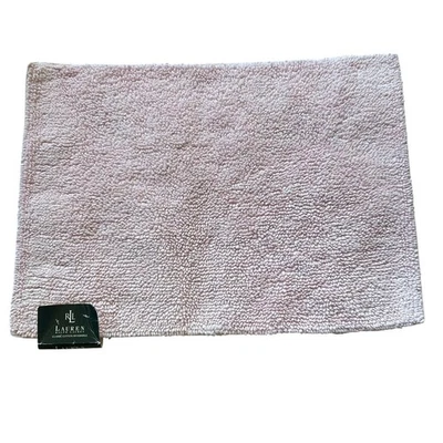 Alfombra de baño Lauren Ralph Lauren rosa reversible 100 % algodón 18x25 nueva con etiqueta Foto 1 de 4