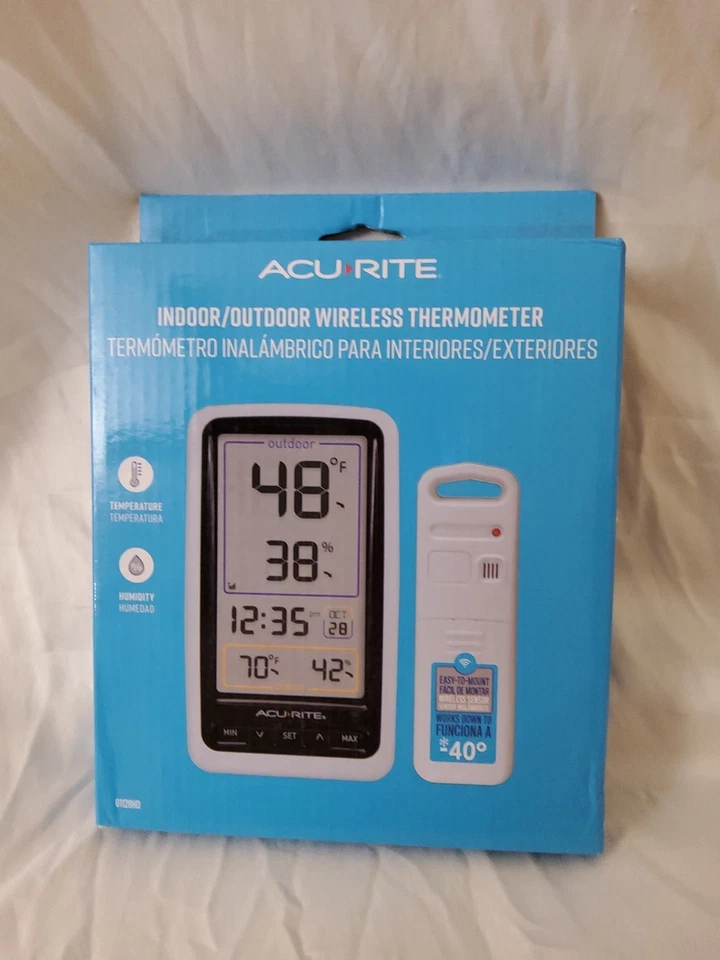 NUEVO Termómetro Digital Inalámbrico Interior/Exterior Blanco AcuRite Modelo 01128HD Foto 1 de 1