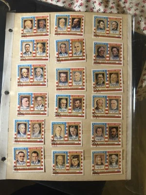 Juego de 18 estampillas vintage de presidentes de Estados Unidos circuladas Guinea Ecuatorial Bicentenario Foto 1 de 4