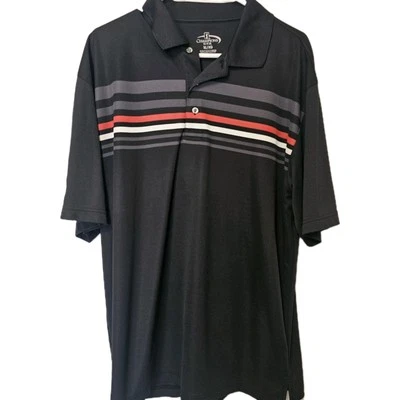 Champions Tour Black Mens XL Striped Polo Shirt EUC  - Image 1 of 4