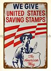 nous donnons des timbres États-Unis Saving métal panneau étain plaques de banc