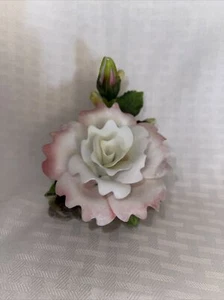 Vintage Porcelain Pink &White Flower Dated 1999 - Picture 1 of 12