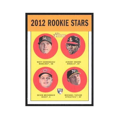 Topps Heritage 2012 Matt Dominguez/Jeremy Moore/Devin Mesoraco/Michael Taylor radiocontrol Foto 1 de 3