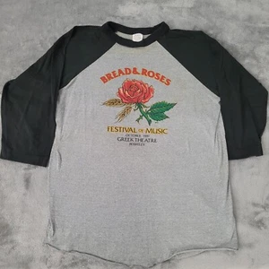 Vtg 1981 Bread And Roses Greek Theater Berkeley Shirt XL 3/4 Joan Baez Concert - Picture 1 of 13