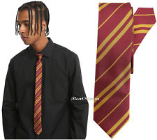 Harry Potter Gryffindor Striped Skinny Neck Tie Cosplay Costume Red Gold NWT