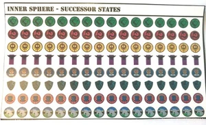BattleTech - 128x Wasserrutschen Aufkleber - Innere Kugel - Nachfolgezustände - Bild 1 von 1