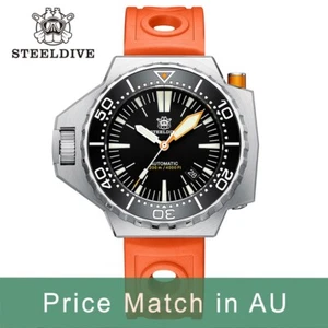 Steeldive SD1988, Monobloc, NH35, Sapphire, Lume, Orange Rubber, 1200m Diving - Bild 1 von 12