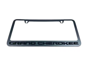 Jeep Grand Cherokee Black License Plate Frame - Black Logo - Picture 1 of 2