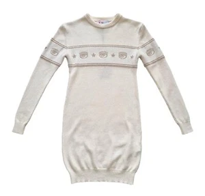 Chiara Ferragni abito maglia vestito donna 73CBOM04CMA10 bianco lurex XS - Imagen 1 de 4