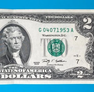 April 7, 1953 / 4 July 1953 (G 04071953 A) BIRTHDAY Note $1 One Dollar Bill - Picture 1 of 4