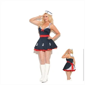 Sexy Sailor Navy Halloween Costume Cosplay Plus Size 2x Party Event Burlesque - Picture 1 of 5