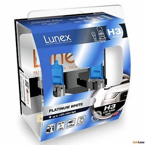 H3 Lunex Platinum White 4000K 453 Halogen Headlamps PK22s Hard Case Twin Pack - Picture 1 of 1