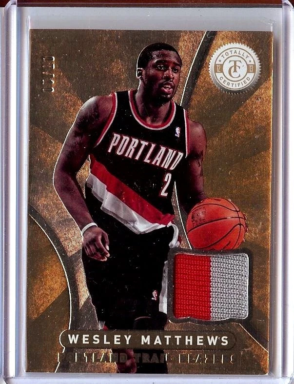 Wesley Matthews 2012-13 Totally Certified 2 Color Patch Trail Blazers #89 07/10 - Image 1 of 2