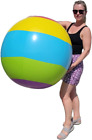 Huge 48" Colorful Beach Ball Inflate (Vinyl) Perfect For Events, Jumbo Game Ball