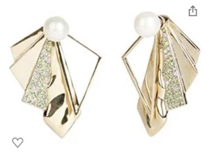 $125 Carolee Fanning Pearl And Pave Jacket Earring X21 - Picture 1 of 7