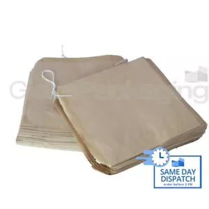 100 x Brown 7x7" Strung Kraft Paper Food Bags - 7" x 7" - Picture 1 of 6