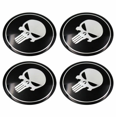 4 PIEZAS 2,5"/65 MM Calavera Coche Rueda Centro Tapa Insignia Vinilo Calcomanía Pegatinas Foto 1 de 4