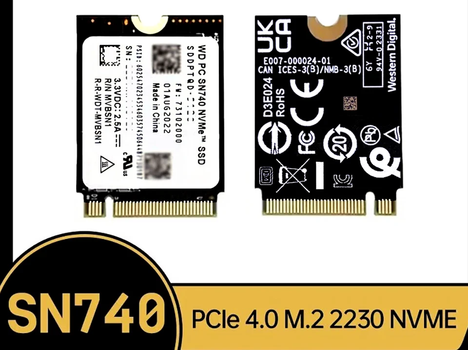 Western Digital SN740 512GB/1TB/2TB  Gen 4x4 M.2 2230 NVMe SSD - image 1 of 3