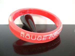 Chanel Pink Salmon Resin Bracelet Rouge Coco Shine Bangle - Picture 1 of 7