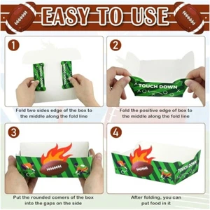 Football Paper Food Trays Disposable Football Bowls Tailgate Party 24 Pcs - Picture 1 of 8